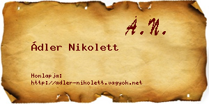 Ádler Nikolett névjegykártya