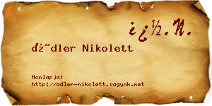 Ádler Nikolett névjegykártya