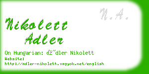 nikolett adler business card